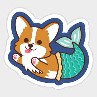 corgi mermaid2 Sticker